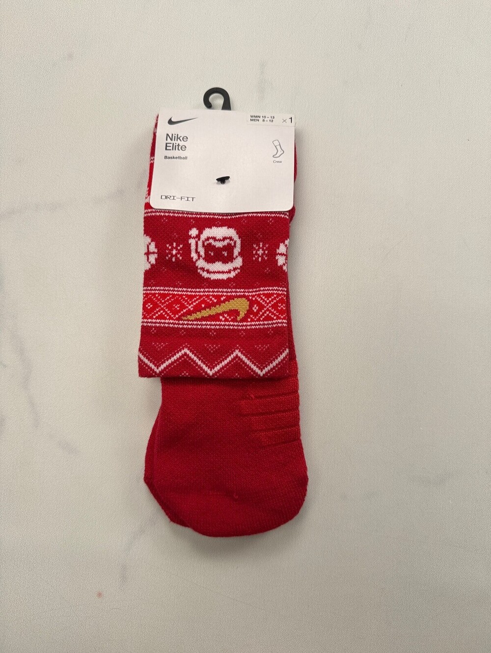 Nike Elite Socks Red Modern Classic Street Style - L Men 8 - 12 Women 10 - 13